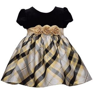 Bonnie Jean plaid velvet dress 3T